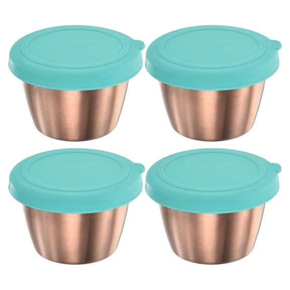 Uxcell 4pcs Salad Dressing Container, 2.4oz Kitchen  Containers Stainless Steel Containers, Sky Blue