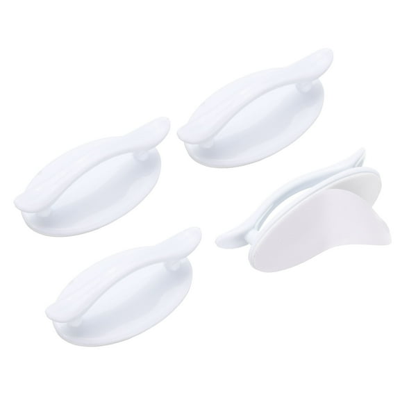 Uxcell 4pcs Self-Adhesive Drawer Knobs Plastic Pulls for Dresser Drawers, White