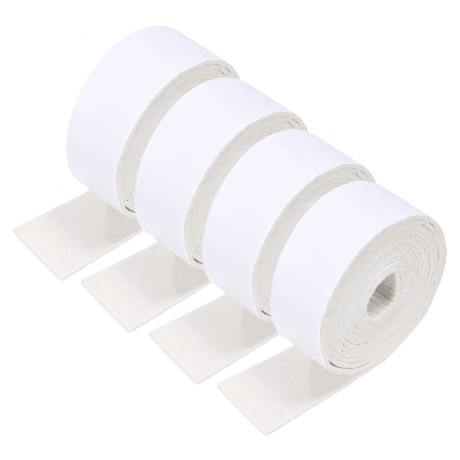 Uxcell 4pcs Self-Adhesive Felt Sheets 118x2 Inches for DIY Arts and Crafts, White