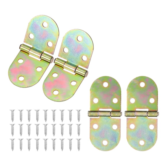 Uxcell 4pcs Sewing Machine Folding Table Flip Hinge, Brassy Zinc Alloy Butler Tray Hinges with Screws