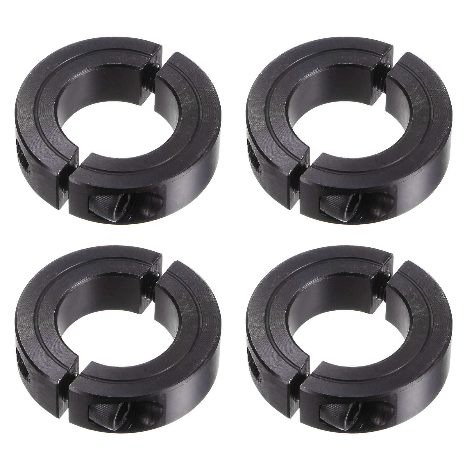 Uxcell 4pcs Shaft Collar for 1" Rod 1-3/4" OD 1/2" Width Double Split Axle Clamp-On Collar with Set Screw