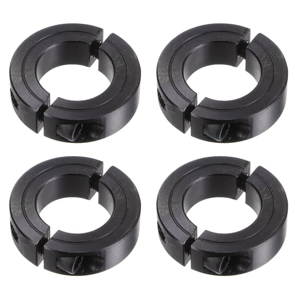 Uxcell 4pcs Shaft Collar for 1" Rod 1-3/4" OD 1/2" Width Double Split Axle Clamp-On Collar with Set Screw