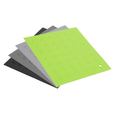 Uxcell 4pcs Silicone Round Trivet Table Heat Resistant Mat Cup Coaster Cushion Placemat Pad-Black/Dark Grey/Light Grey