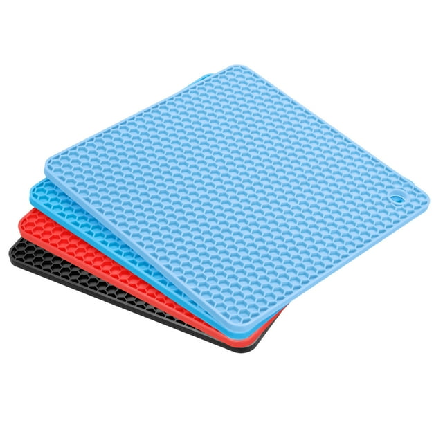 Uxcell 4pcs Silicone Trivet Mat for Hot Pots and Dishes, Kitchen Hot