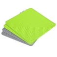 thumbnail image 1 of Uxcell 4pcs Silicone Trivet Mat for Hot Pots and Dishes, Silicone Drying Mat for Kitchen Counter-Light Grey+Green, 1 of 5