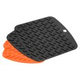 thumbnail image 1 of Uxcell 4pcs Silicone Trivet Pot Holder Hot Pads Silicone Placemat Table Mat Heat Resistant Coaster-Orange+Black, 1 of 5