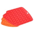 thumbnail image 1 of Uxcell 4pcs Silicone Trivet Pot Holder Hot Pads Silicone Placemat Table Mat Heat Resistant Coaster-Orange+Red, 1 of 5