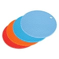 thumbnail image 1 of Uxcell 4pcs Silicone Trivet Pot Holder for Kitchen Heat Resistance Table Pad Placemats-Red/Blue/Sky Blue/Orange, 1 of 5