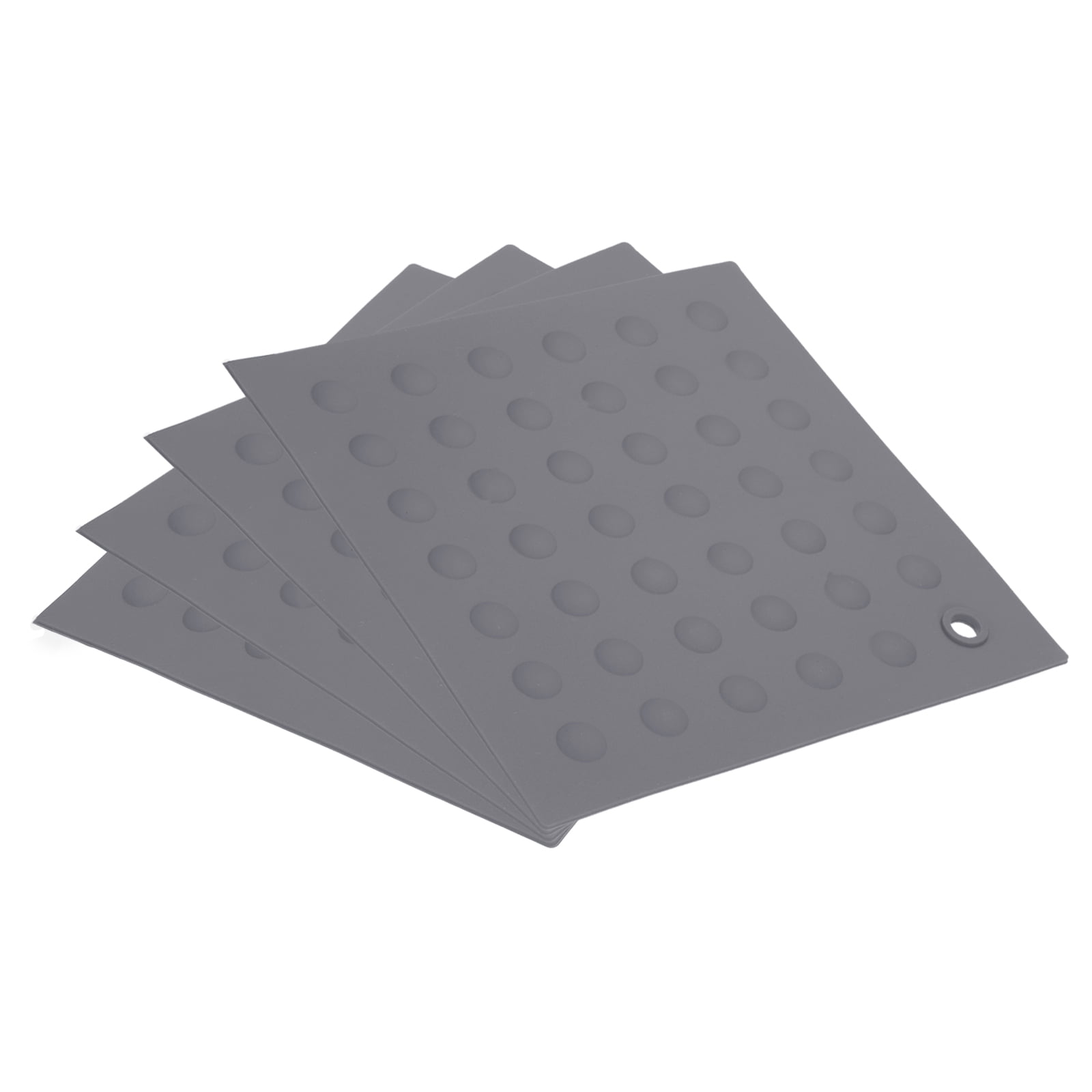 Uxcell 4pcs Silicone Trivet Pot Holder for Kitchen Heat Resistance Table Pad Trivet Placemats-Dark Grey