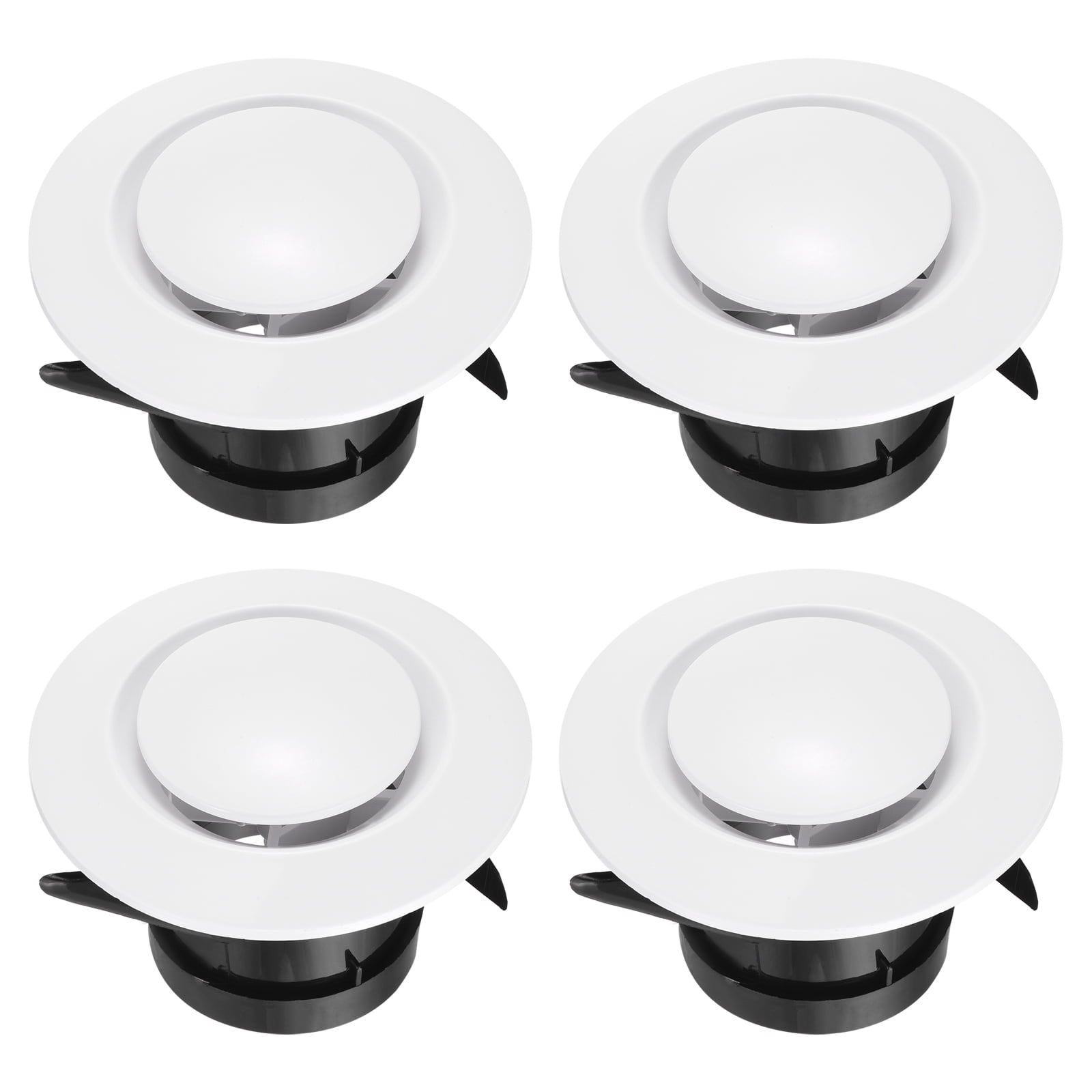Uxcell 4pcs Soffit Vent 3" ABS Adjustable Round Vent Cover Grille Cover Ceiling Diffuser for Home Bathroom Office Kitchen Ventilation System