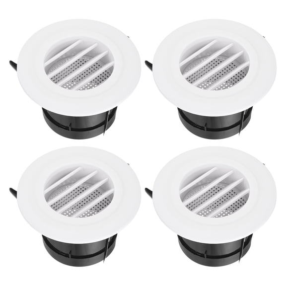 Uxcell 4pcs Soffit Vent 3" ABS Louvered Exhaust Vent Grille Cover Ceiling Diffuser with Built-in Screen Mesh for Home Bathroom Office Kitchen Ventilation System