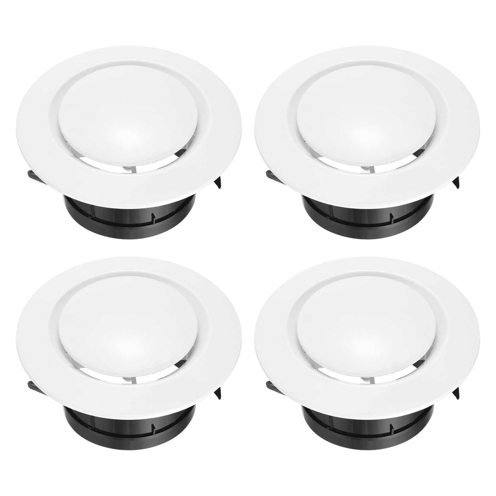 Uxcell 4pcs Soffit Vent 4" ABS Adjustable Round Vent Cover Grille Cover Ceiling Diffuser for Home Bathroom Office Kitchen Ventilation System