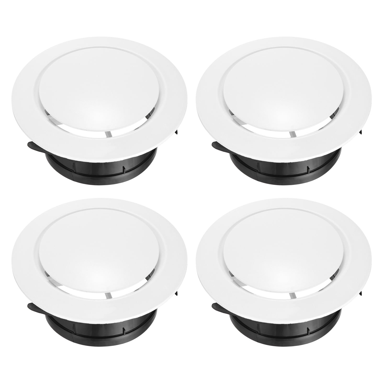 Uxcell 4pcs Soffit Vent 5" ABS Adjustable Round Vent Cover Grille Cover Ceiling Diffuser for Home Bathroom Office Kitchen Ventilation System