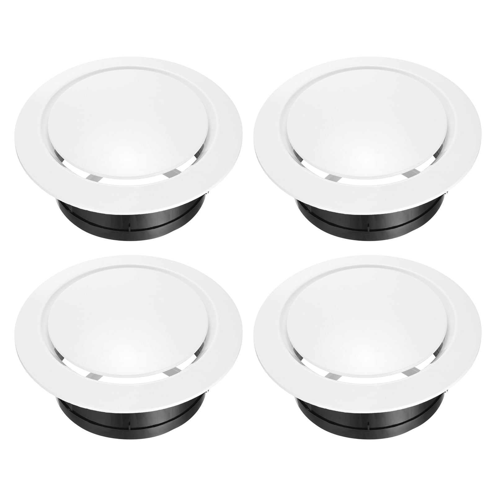 Uxcell 4pcs Soffit Vent 6" ABS Adjustable Round Vent Cover Grille Cover Ceiling Diffuser for Home Bathroom Office Kitchen Ventilation System