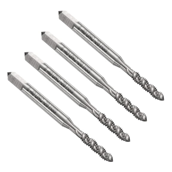 Uxcell 4pcs Spiral Flute Thread Tap 5-40 UNC Machine Taps HSS6542 Uncoated