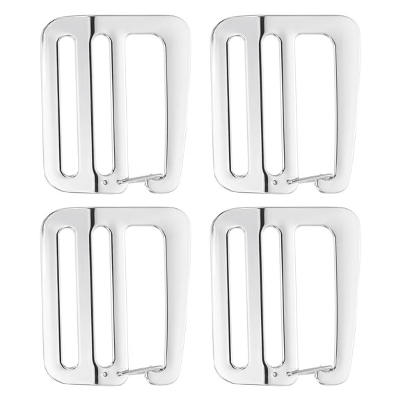 Uxcell 4pcs Spring Loaded Sliding Door G-Hooks, 3.8cm / 1.5" Adjustable Webbing g Strap Hook Backpack Handbag Buckle for Luggage Hardware Bag Straps Accessories, Bright Silver