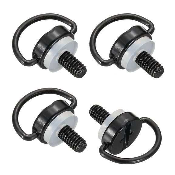 Uxcell 4pcs Stainless Steel D Ring Screw (M4x8mm Thread) - Camera Fixing Screw Hinge Bracket Holder for RC Drone/Sport Camera Tripod/Shoulder Straps/Wrist Straps, Black