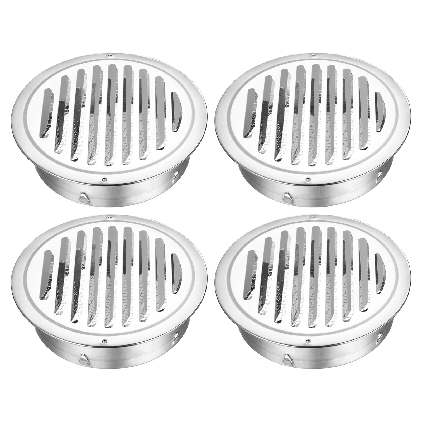 Uxcell 4pcs Stainless Steel Soffit Vent 7.5" Round Louver Grille Cover Air Vent Hood Soffit Exhaust with Screen Mesh for Wall Ceiling Mount Bathroom Garage Attic Ventilation