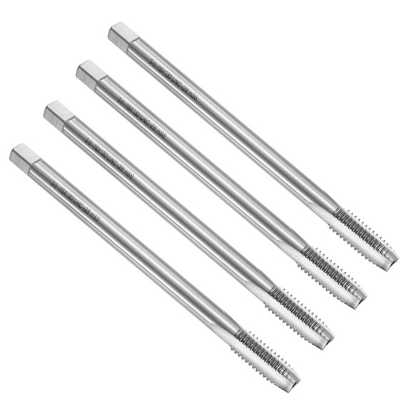 Uxcell 4pcs Straight Flute Screw Taps 3/8-16 UNC 2B Thread 5" Extra Long HSS6542 Machine Threading Milling Tap Tapping Tools