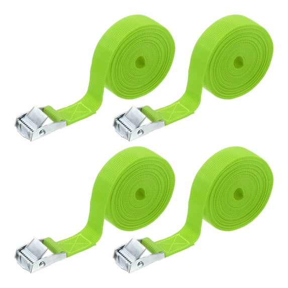 Uxcell 4pcs Straps Tie Downs 13.12 ft x 0.98" 551lb Safe Work Load, Light Green