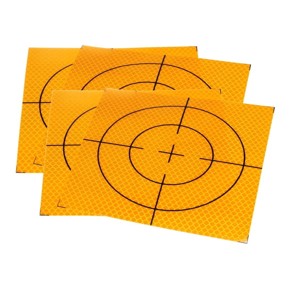 Uxcell 4pcs Survey Reflector Sheet 150x150mm Self-Adhesive Survey Target Mark Yellow