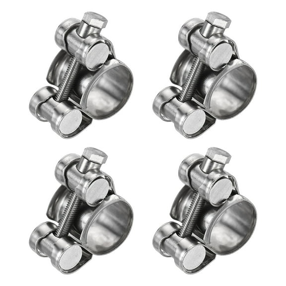 Uxcell 4pcs T-Bolt Hose Clamp 0.67-0.75" Adjustable Intake Radiator Pipe Clamps