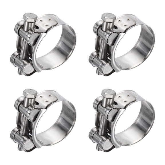 Uxcell 4pcs T-Bolt Hose Clamp 1.42-1.54" Adjustable Intake Radiator Pipe Clamps