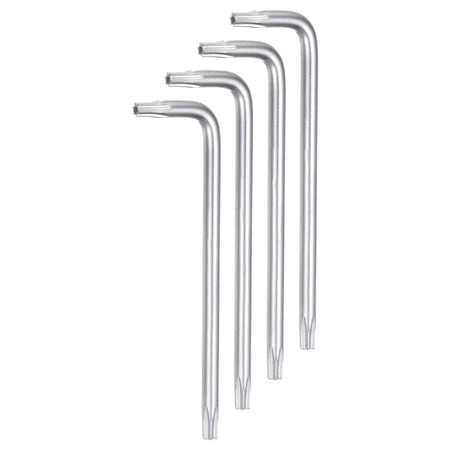 Uxcell 4pcs T10 Tamper Proof Torx Star Key Bit Wrench 2.2" L-Shaped 6 Points Wrenches CR-V Hand Tool