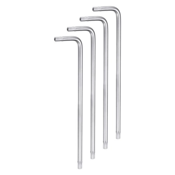 Uxcell 4pcs Tamper Proof Torx Star Key Bit Wrench T27 4.65" Long Arm L Shape 6 Point Wrenches Carbon Steel Repair Tool