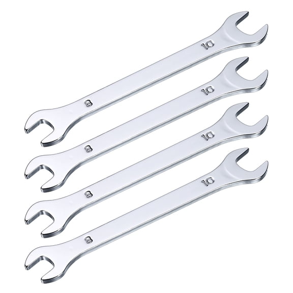 Uxcell 4pcs Thin Open End Wrench 8mmx10mm Chrome Plated Metric Double Open-End Wrench for Home Machinery Repairs
