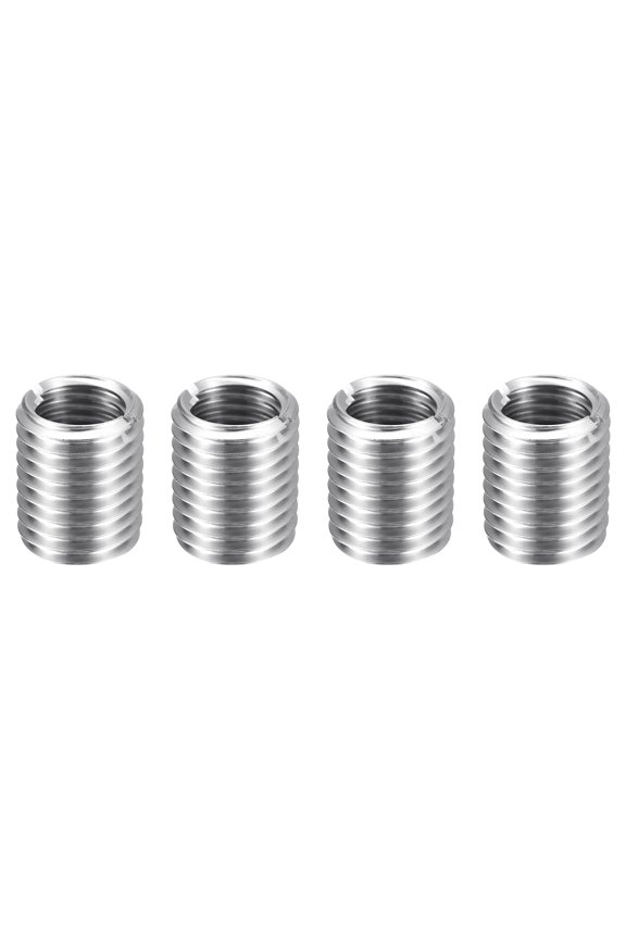 4pcs Thread Repair Inserts M20 x 2.5 Male to M16 x 2 Female Thread 25mm Long Stainless Steel Reducing Nuts Metric Self Tapping Sleeves