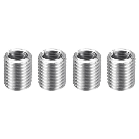 Uxcell 4pcs Thread Repair Inserts M20 x 2.5 Male to M16 x 2 Female Thread 25mm Long Stainless Steel Reducing Nuts Metric Self Tapping Sleeves