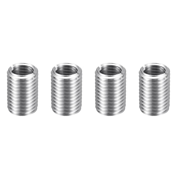 Uxcell 4pcs Thread Repair Inserts M20 x 2.5 Male to M16 x 2 Female Thread 32mm Long Stainless Steel Reducing Nuts Metric Self Tapping Sleeves
