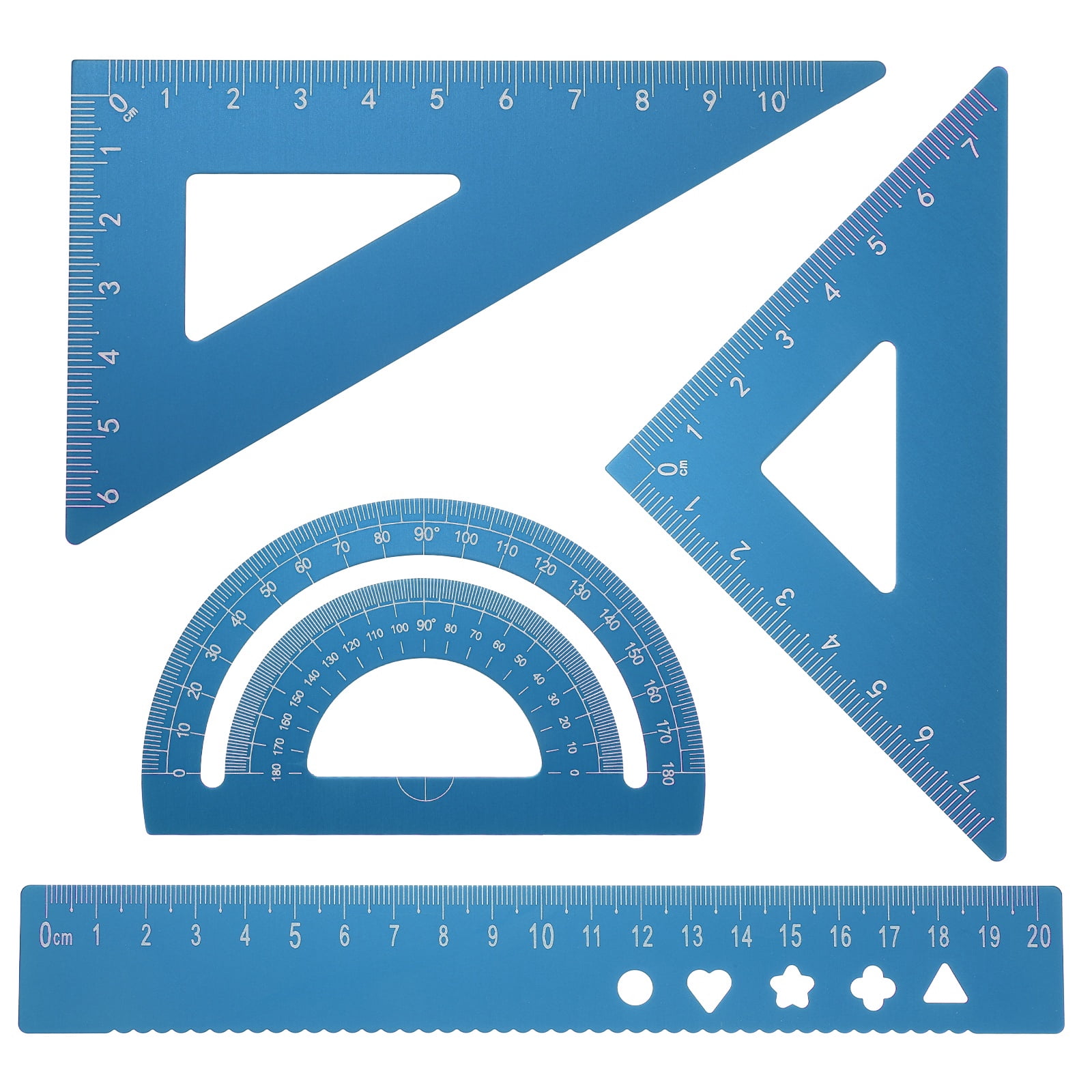 Triumph Mu Ruler Uxcell 4pcs Triangular Ruler Set 20mm Aluminum Ruler Geometric ...