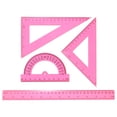 thumbnail image 1 of Uxcell 4pcs Triangular Ruler Set 30cm Plastic Ruler Protractor Triangle Ruler, Red, 1 of 6