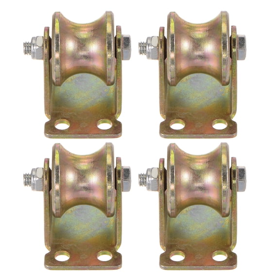 Uxcell 4pcs U Groove Caster 1.25" U-Shaped Sliding Gate Wheel Load Capacity 88lbs Per Wheel for Inverted Track