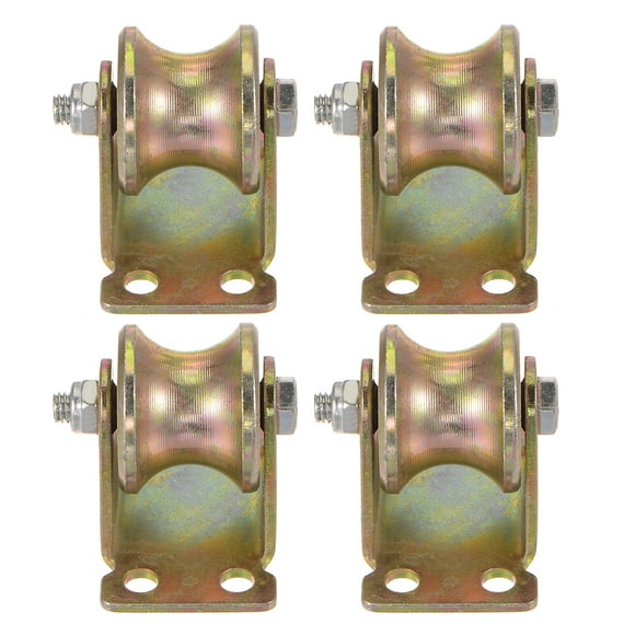 Uxcell 4pcs U Groove Caster 1.25" U-Shaped Sliding Gate Wheel Load Capacity 88lbs Per Wheel for Inverted Track