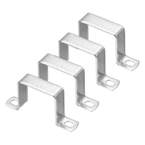 Uxcell 4pcs U Shaped Connector Bracket 2"x2" Carbon Steel Square Pipe Clamp Square Tube Buckle for Pipe Hose Cable Automotive Parts, Silver
