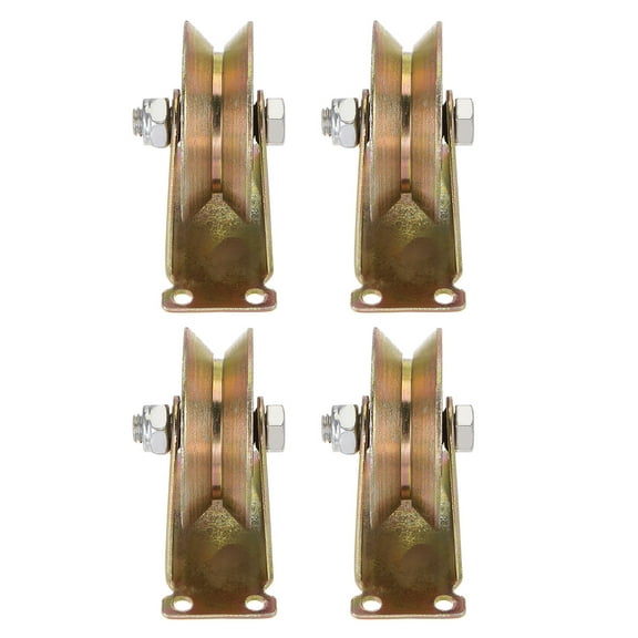 Uxcell 4pcs V Groove Caster 3" V-Shaped Sliding Gate Wheel Load Capacity 88lbs Per Wheel for Inverted Track