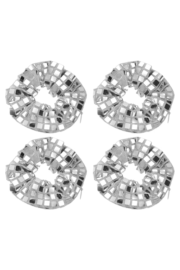 4pcs Velvet Scrunchie with Pocket Zipper (2 Inch) - Bright Elastic Bands Hair Ties Girls Women Hidden Compartment Pockets, for Ponytail Holder Travel Coins Keys, White