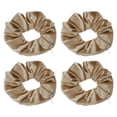 thumbnail image 1 of Uxcell 4pcs Velvet Scrunchie with Pocket Zipper (2 Inch) - Elastic Bands Hair Ties Girls Women Hidden Compartment Pockets, for Ponytail Holder Travel Coins Keys, Coffee, 1 of 6