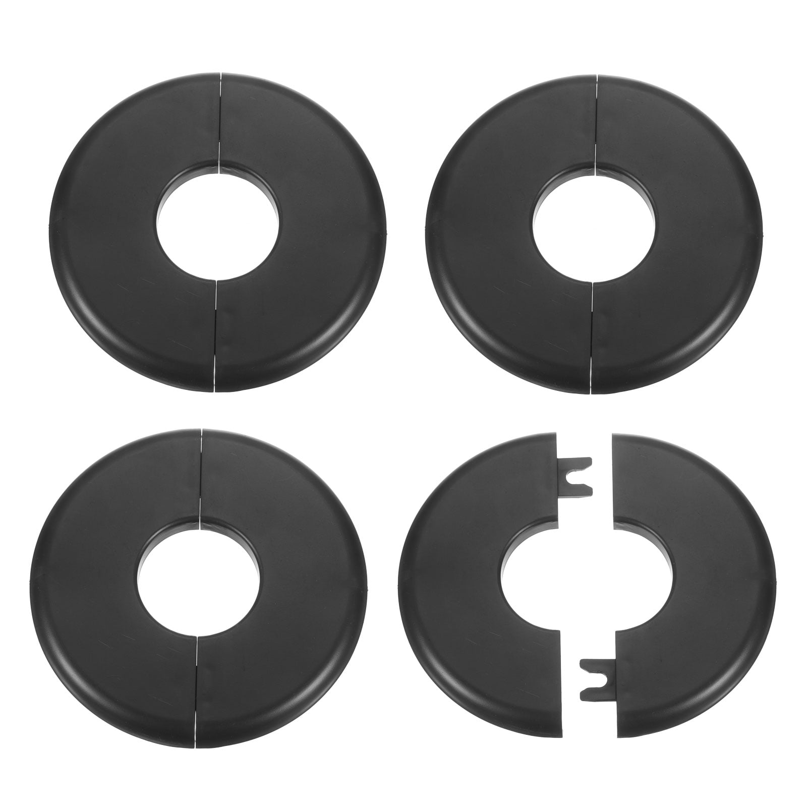 HARFINGTON 8-Pack Self-Adhesive Split Flange – 2" ID / 4.5" OD Round Escutcheon Plate, ABS Plastic, Silver, For Water Pipes & Plumbing