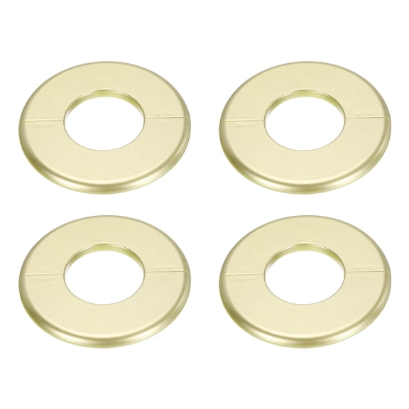 Uxcell 4pcs Wall Split Flange 51mm/2" Dia ABS Round Self-Adhesive Plates, Gold
