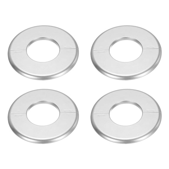 Uxcell 4pcs Wall Split Flange 51mm/2" Dia ABS Round Self-Adhesive Plates, Silver