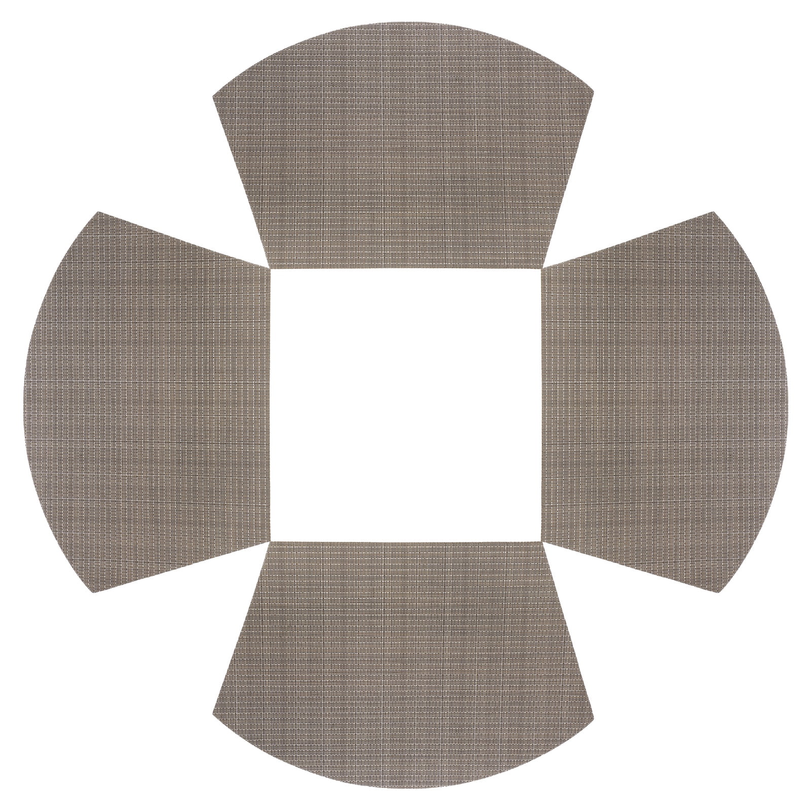 Uxcell 4pcs Wedge Placemats 18" x 12" Woven Vinyl Round Table Placemats, Coffee