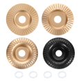 Uxcell 4pcs Wood Carving Wheel Set 4" Wood Shaping Grinding Disc Wood
