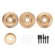 Uxcell 4pcs Wood Carving Wheel Set 7/8" Arbor Wood Shaping Grinding Disc with Rotary Rasp Set for 4" 4.5" Angle Grinder