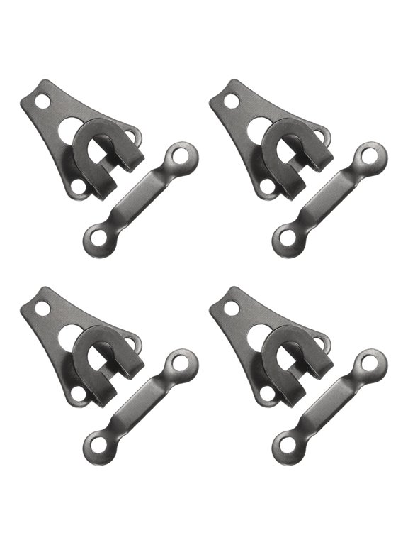 4set Hooks and Eyes Closure Sets 13mm Metal Hook and Eye Sewing Clasp Snaps Fasteners for Clothing Bra Trousers Pants DIY Craft, Gunmetal