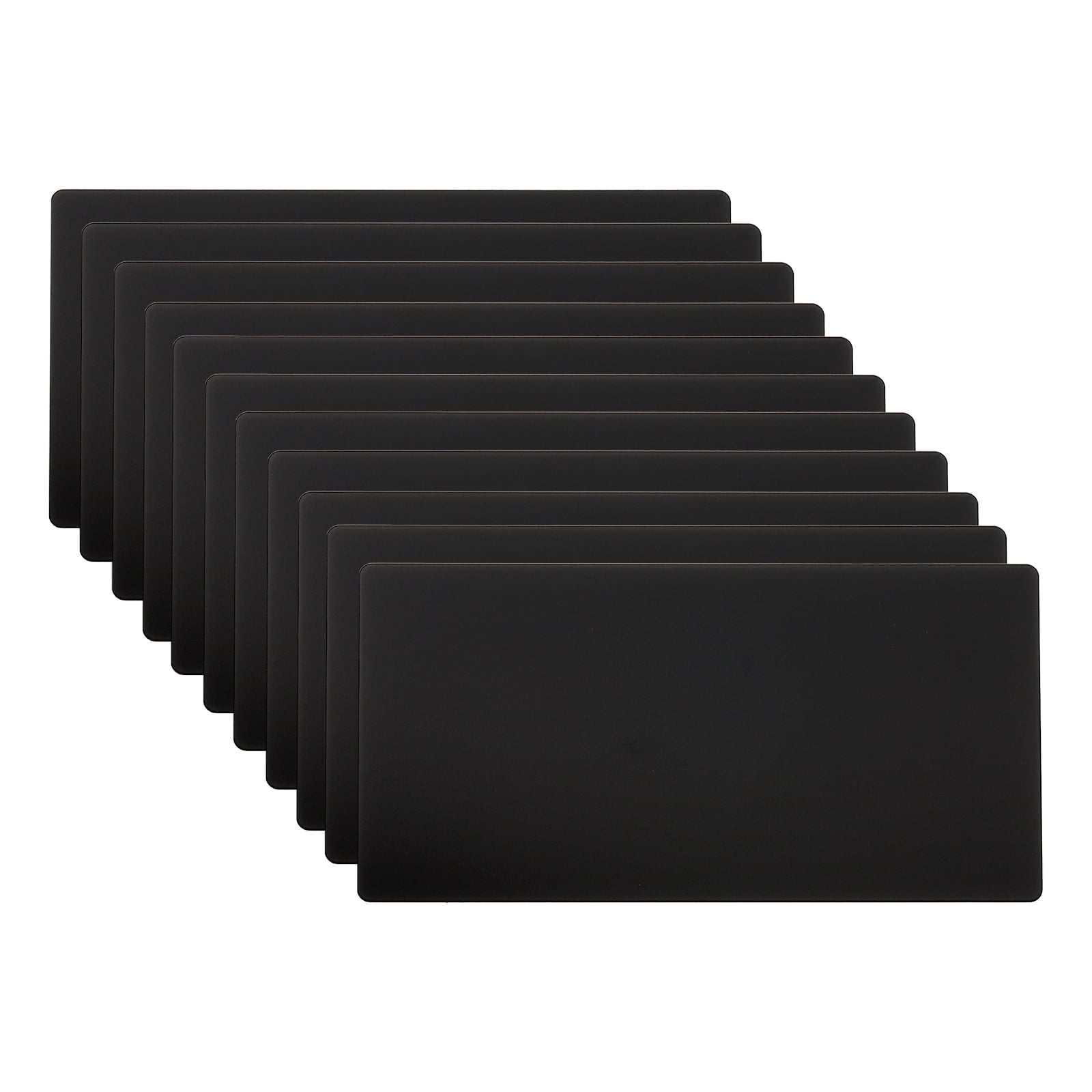 10-Pack Black Anodized Aluminum Blank Metal Cards - 80x30x1mm Plates For Engraving & Crafting