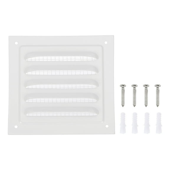 Uxcell Attic Vent Soffit Vent Aluminum Alloy Floor HVAC Air Vent Covers with Screen Mesh 4x4"